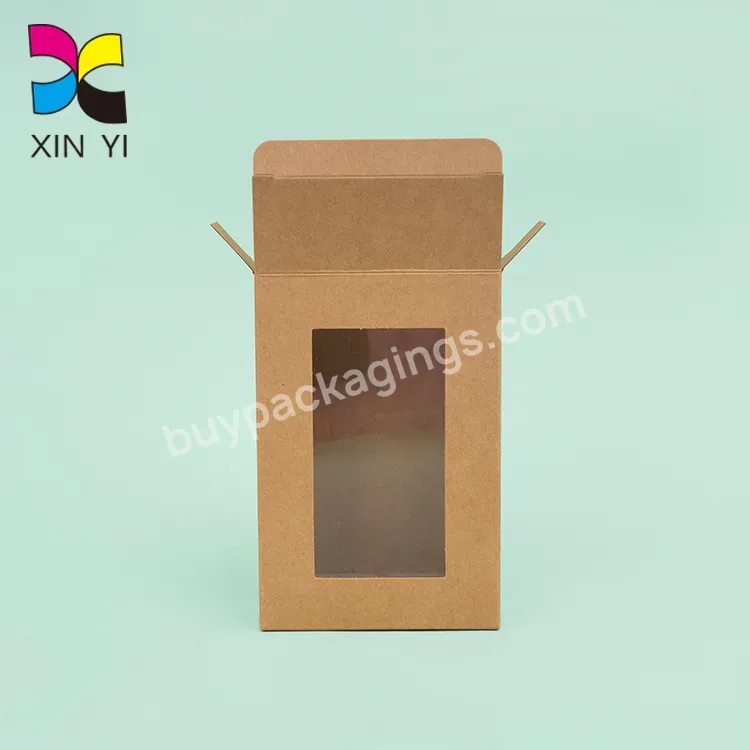 Custom Boxes Printing With Window Recycled Kraft Paper Box