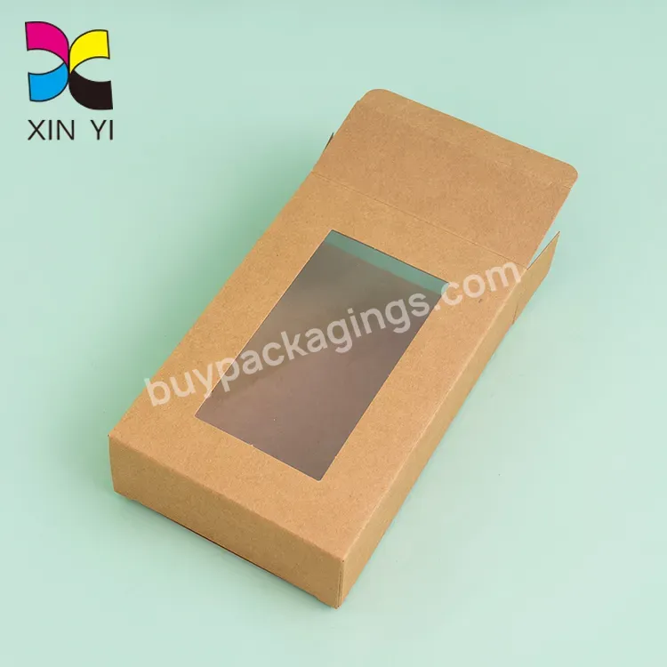 Custom Boxes Printing With Window Recycled Kraft Paper Box