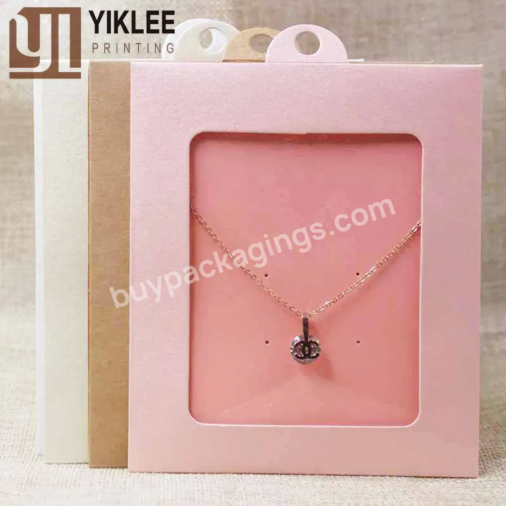 Custom Boxes With Card Inside Package Hangers Multi Color Bag With Card Necklace /earring Jewelry Package& Display Hanger Box