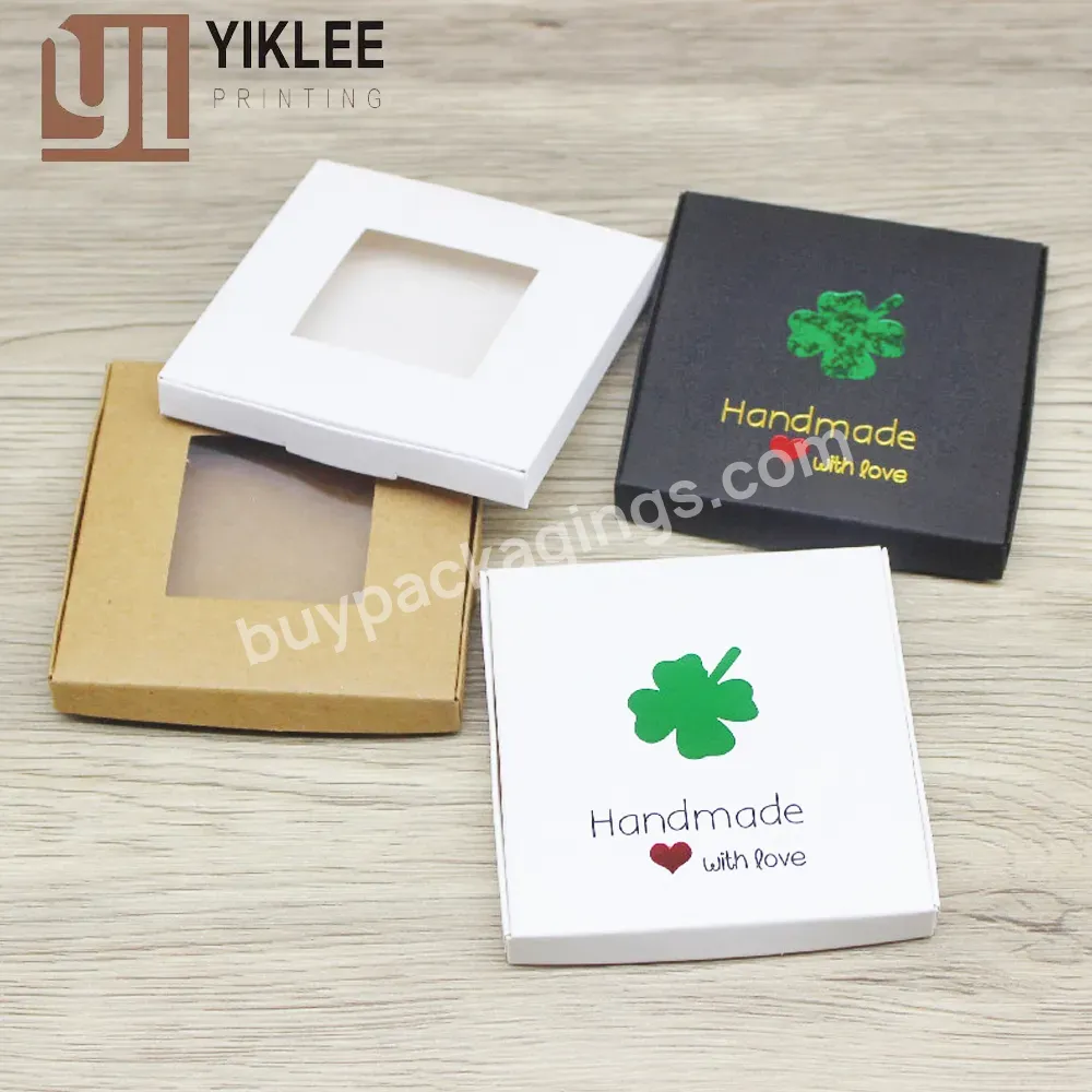 Custom Boxes With Pvc Window Handmade Love Gift Package & Wedding Box 8.5x8.5x1cm Diy Small Size Window Jewelry Packing Box