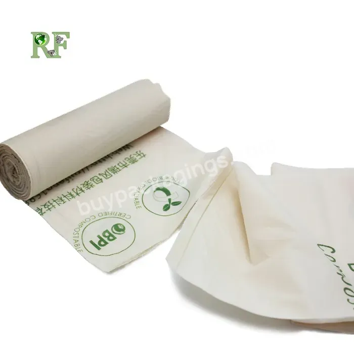 Custom Brand Biodegradable Corn Starch Trash Garbage Bin Liners Black White Green Heavy Duty Refuse Bags