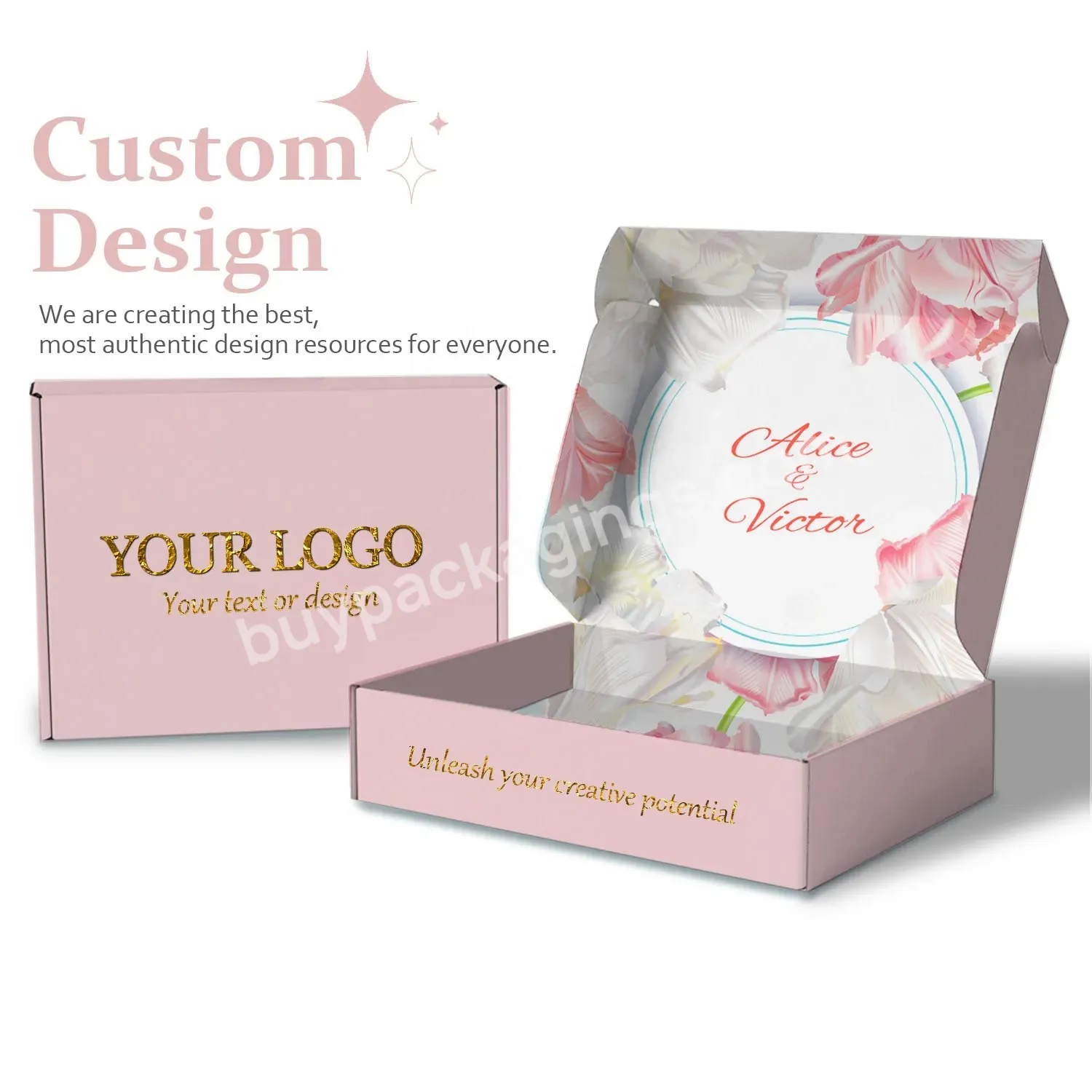 Custom Brand Design Color Printing Hot Sale Corrugated Dress T Shirt Apparel Clothing Shipping Mailer Package Box