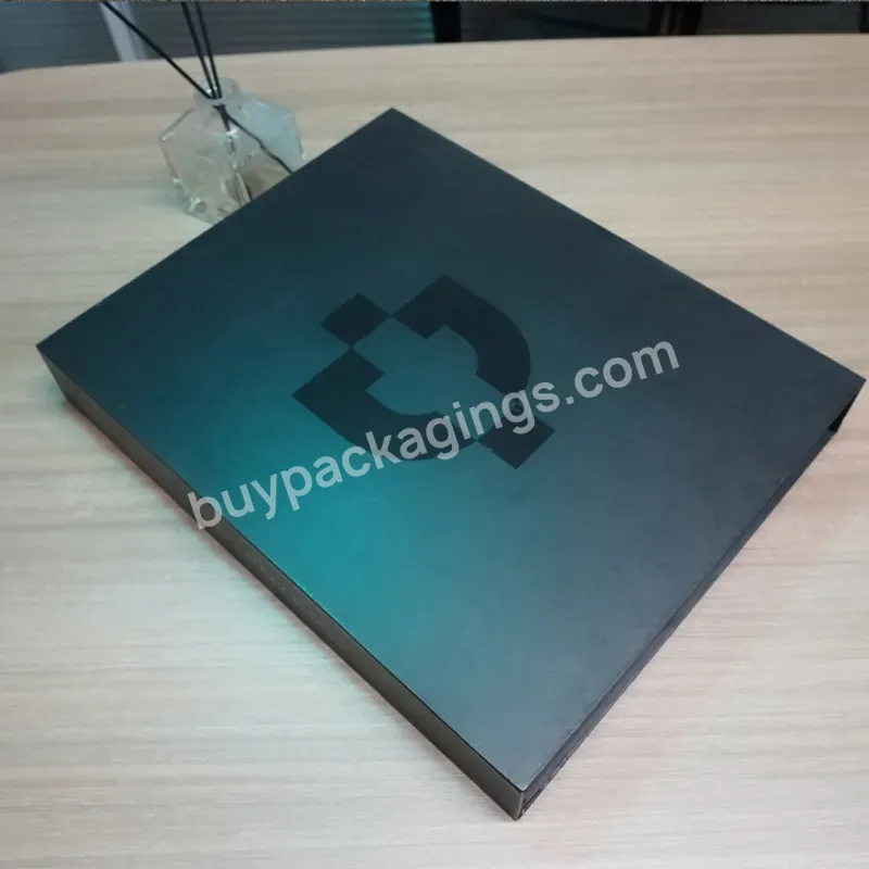 Custom Brand Full Black Glossy Uv Coating Collapsible Box Magnetic Closure Rigid Folding Paper Gift Box