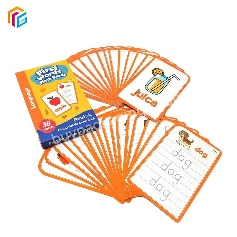 Custom Brand Kids Educational Playing Cards Printing English Card Game Learning Flash cards