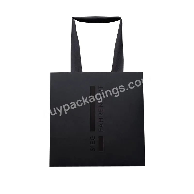 Custom  brand Matte Black  Boutique Luxury Gift Paper Shopping Bag With Logo Printed For Jewelry Clothing Packaging