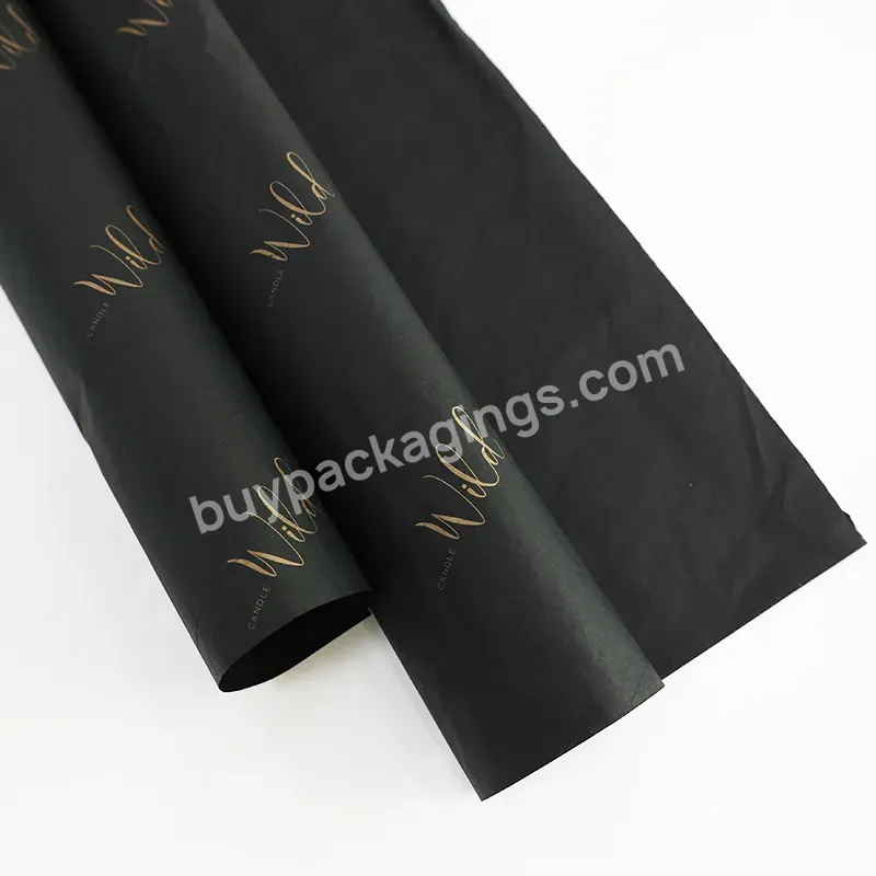 Custom Brand Name Black Printed Wrapping Tissue Paper For Cosmetics/perfume/handbag Packaging