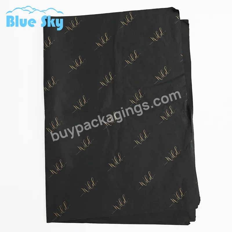 Custom Brand Name Black Printed Wrapping Tissue Paper For Cosmetics/perfume/handbag Packaging