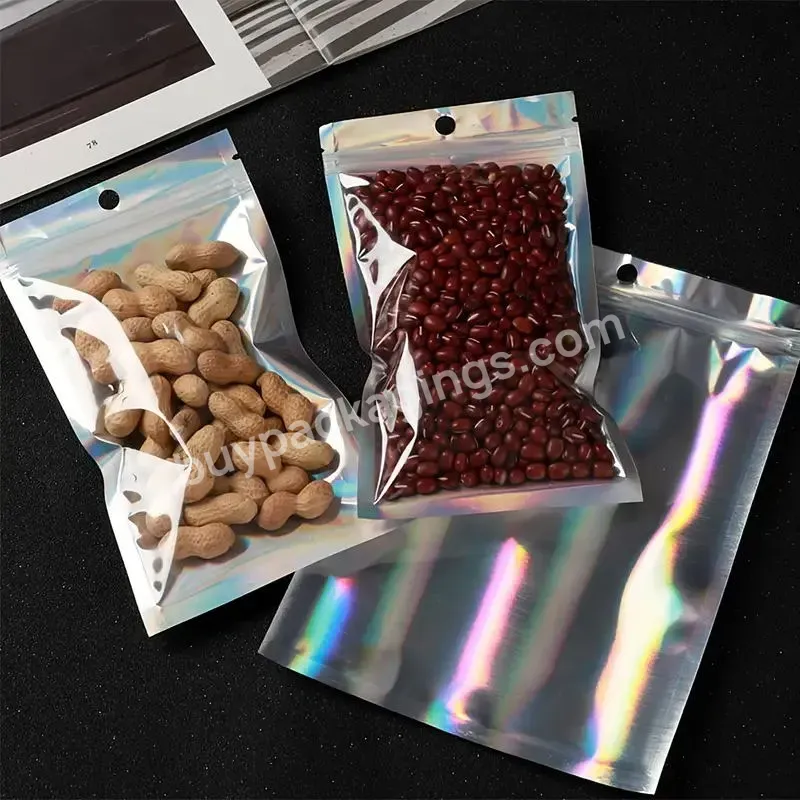 Custom Brand Printing Reusable Ziplock Holographic 3.5 Printed Reusable Custom Plastic Ziplock Bags