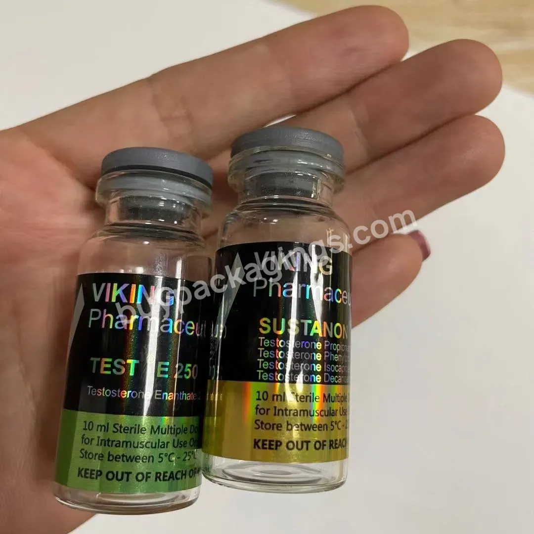 Custom Brand Viking Pharmaceutical 10ml 20ml 30ml Hologram Vial Labels Stickers