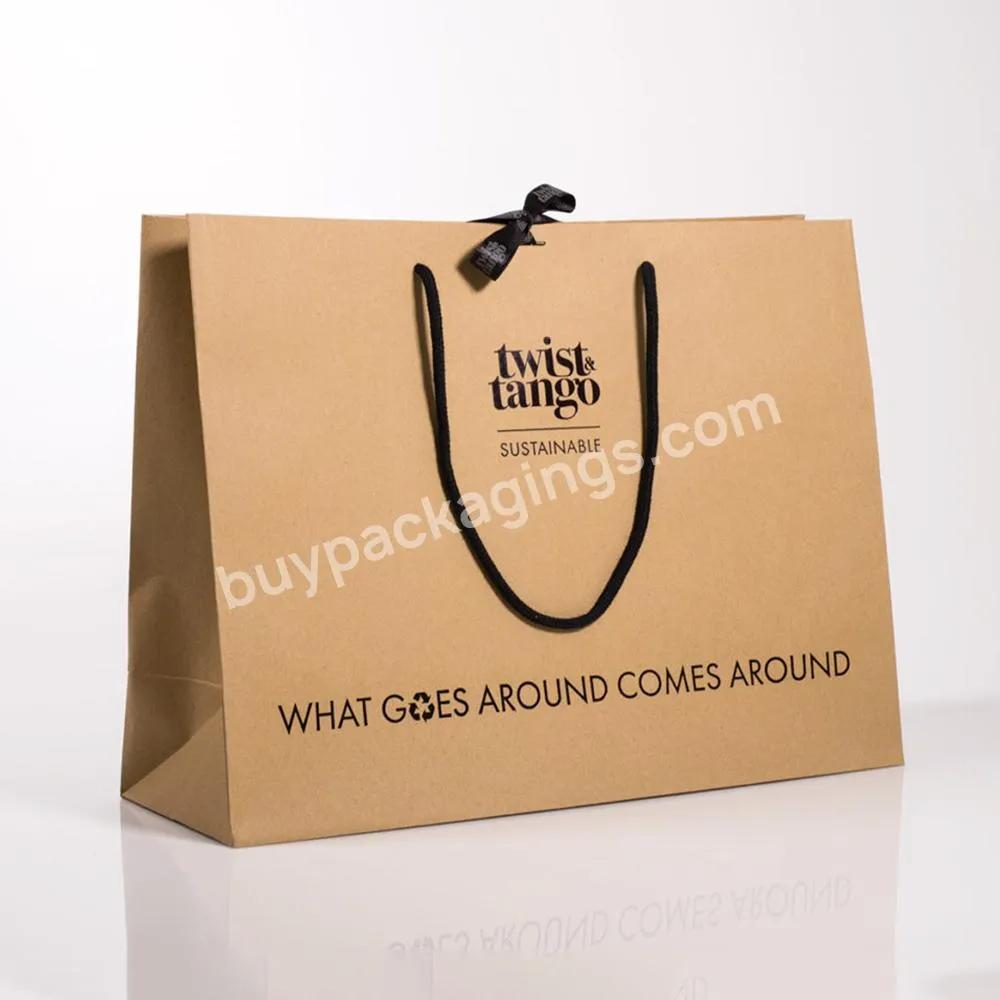 Custom Branded Logo Luxury Craft Large Paper Packaging Gift Shopping Bag Paperbag For Clothes