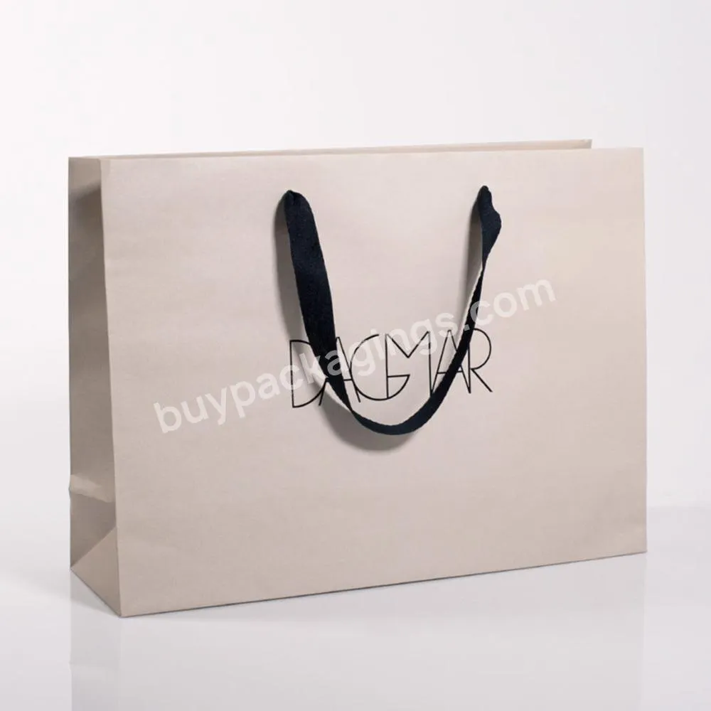 Custom Branded Logo Luxury Paper Apparel Packaging Gift Shopping Bag Paperbag With Rope Handle