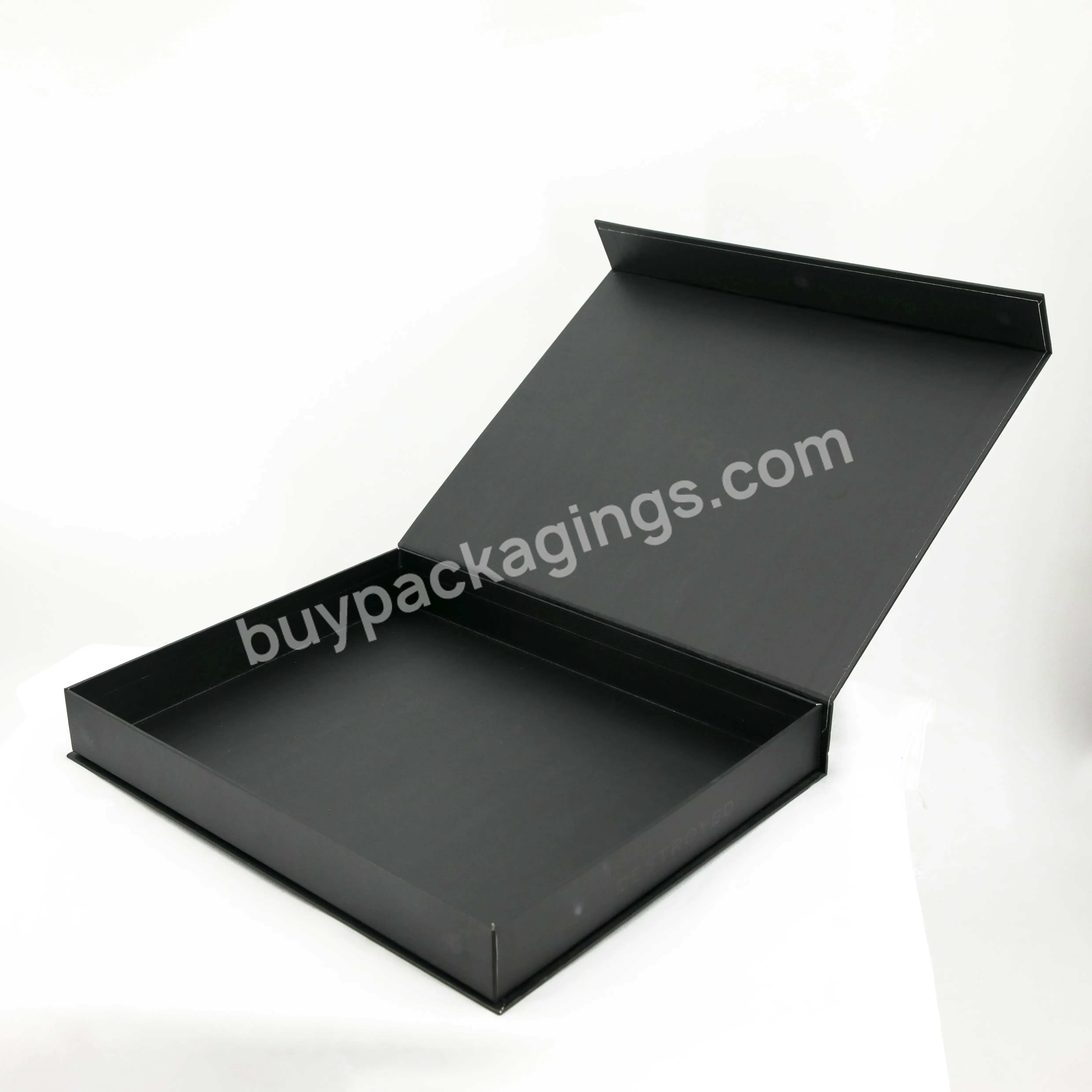 Custom Branding Matte Black Magnetic Closure Paper Gift Box For Garments