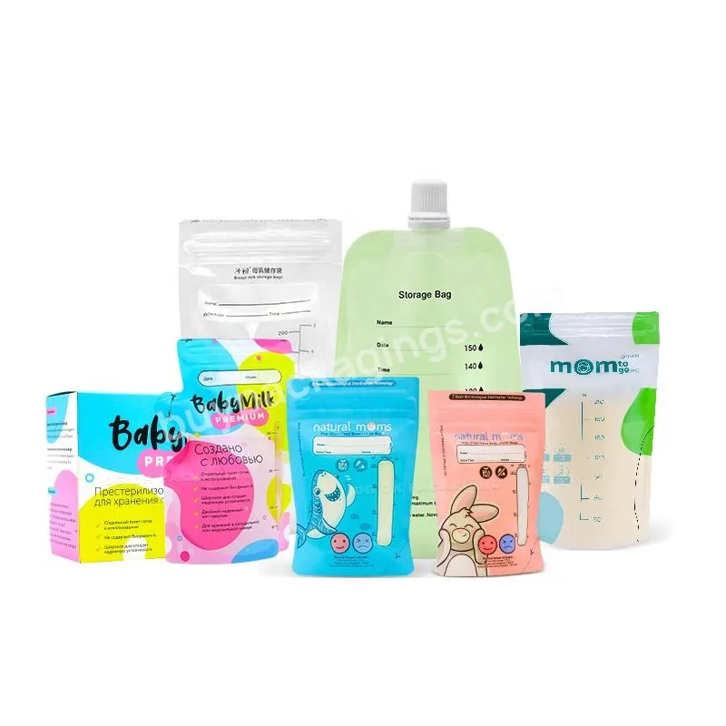 Custom Breastmilk Cooler Bag Pouches Milk Powder Packaging Babytooth Breast Milk Storage Bag