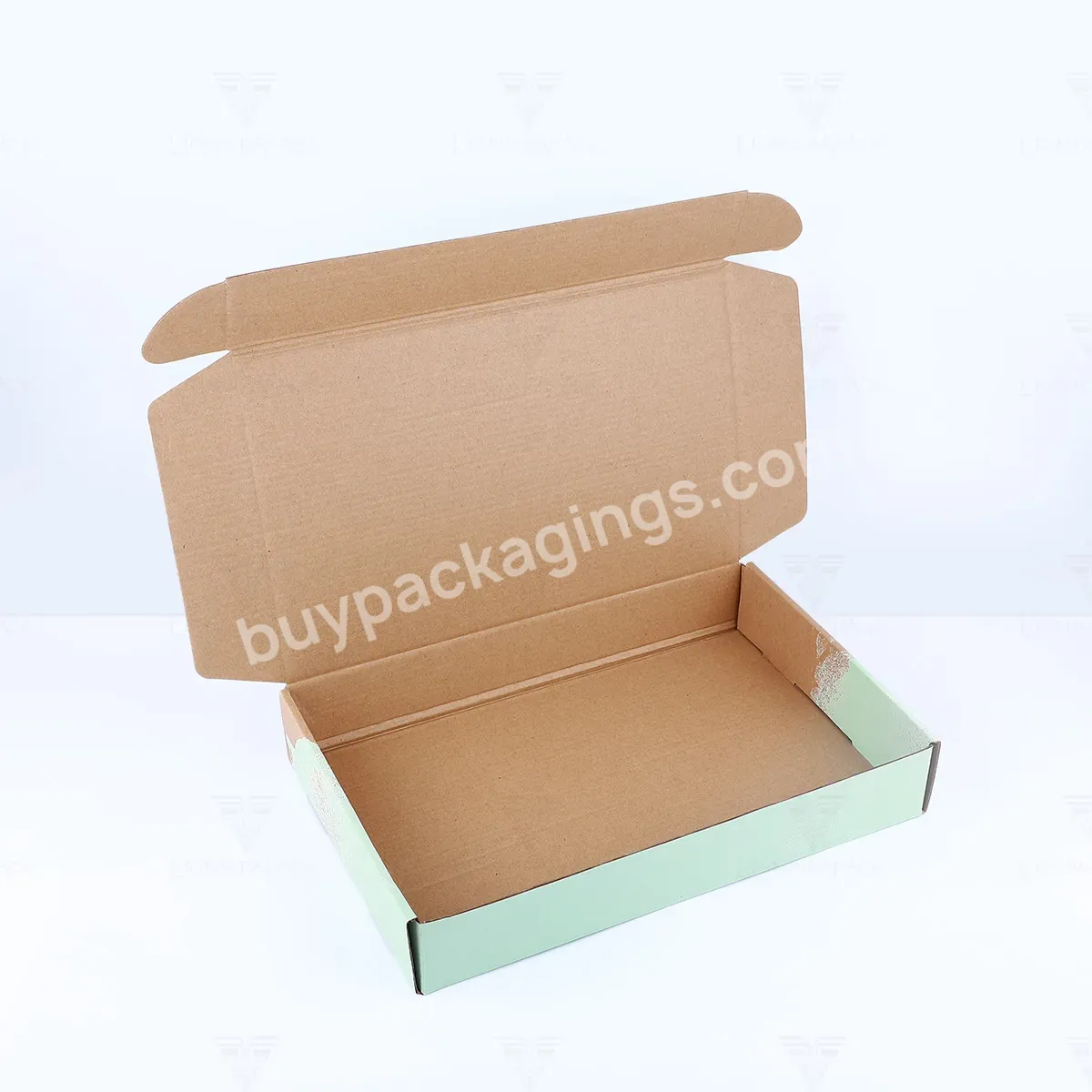 Custom Brown Kraft Paper Corrugated Board Brown Kraft Paper Packaging Green Mailer Shipping Box