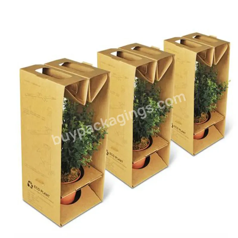 Custom Brown Kraft Paper Plant Packaging Box Color Printing Corrugated Cardboard Plant Shipping Box Packaging