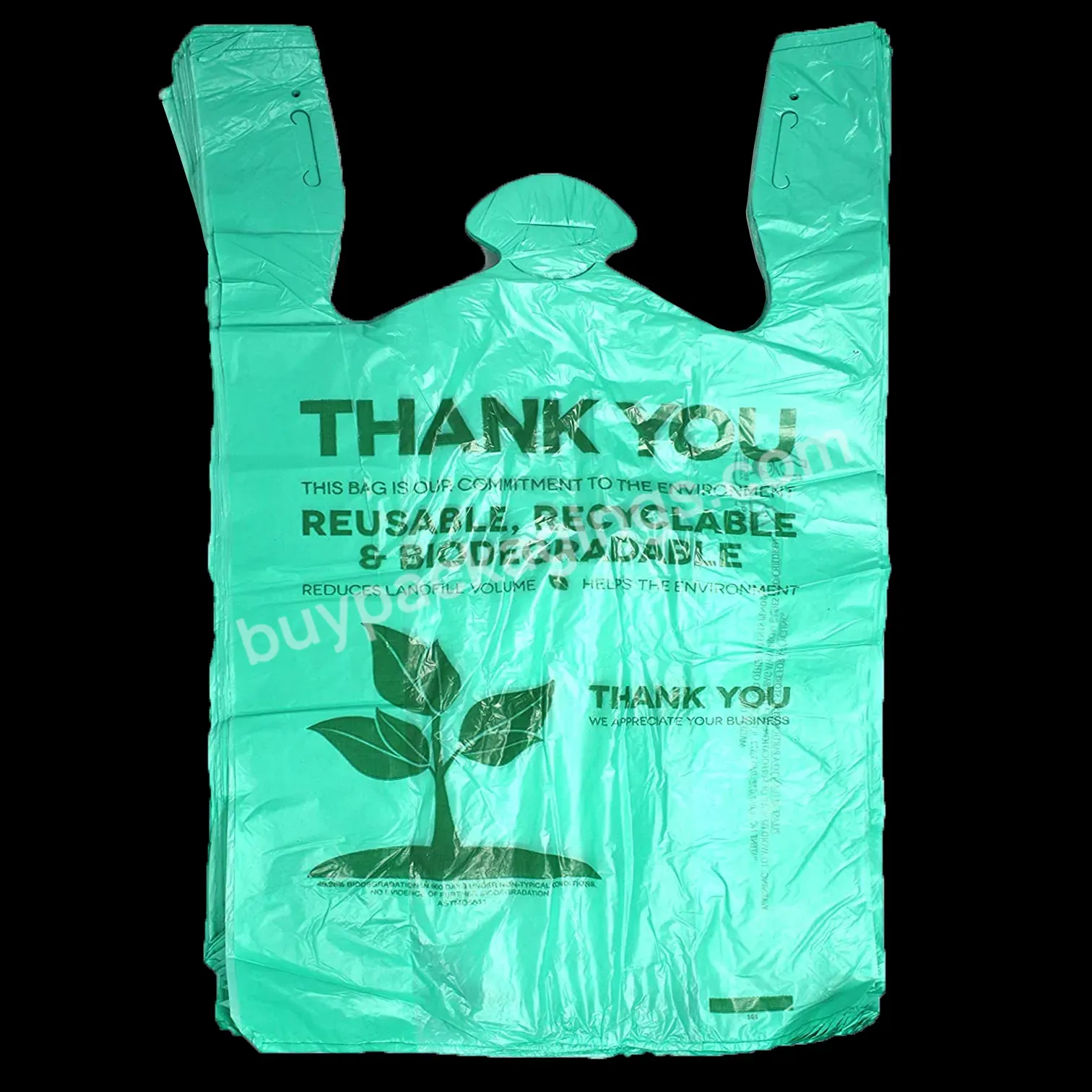 Custom Built Biodegradable Compostable T-shirt Shopping Supermarket Garbage Plastic Bags Manufacturer