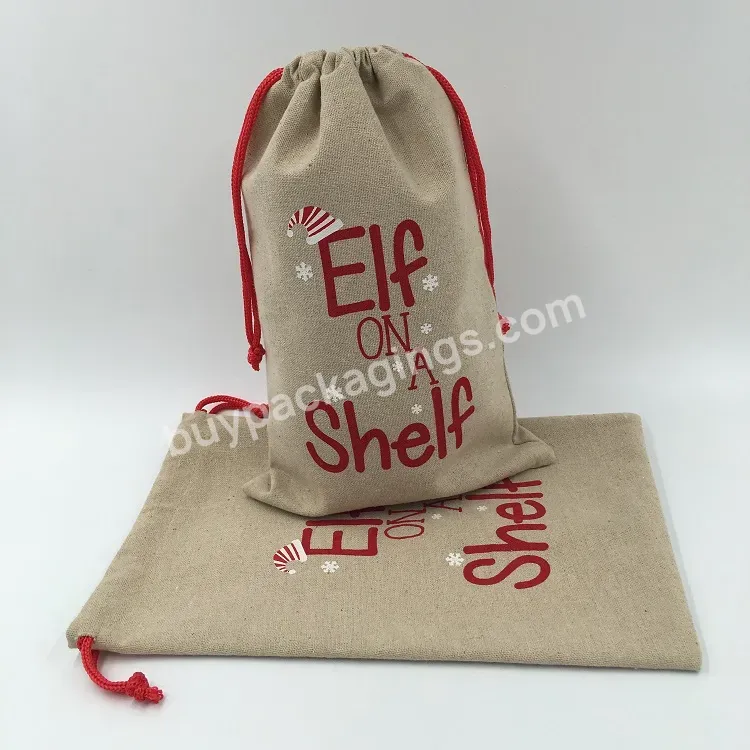 Custom Burlap Hessian Christmas Gift Bag Santa Sack