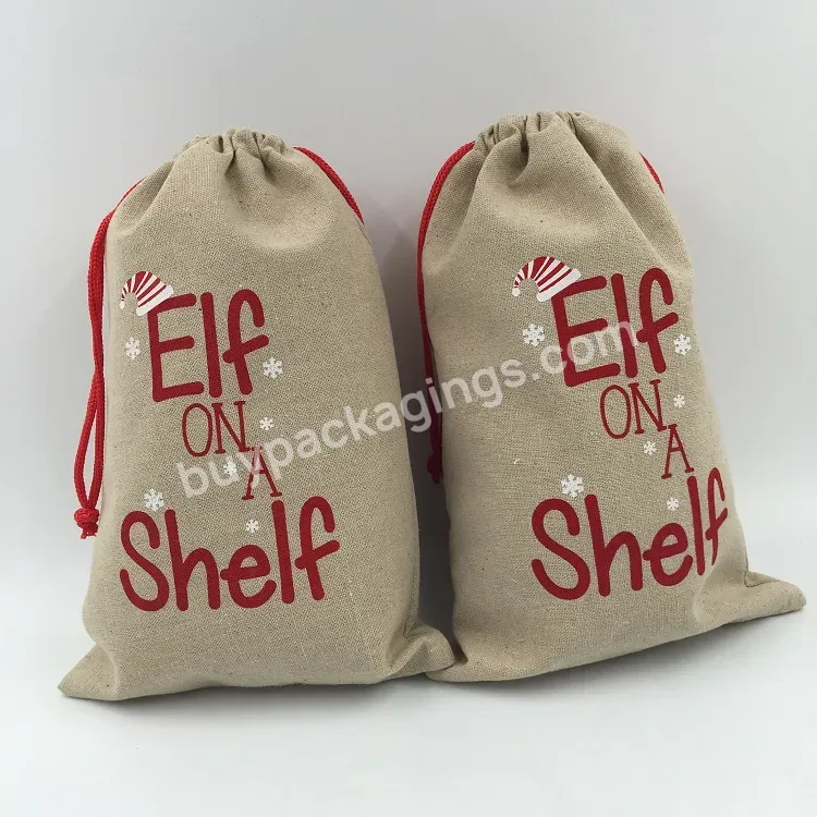 Custom Burlap Hessian Christmas Gift Bag Santa Sack