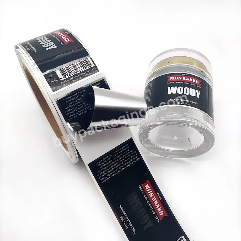 Custom Business Adhesive Vinyl Foil Round Rolls Label Whisky Wine Bottle Packaging Waterproof Sticker Printing