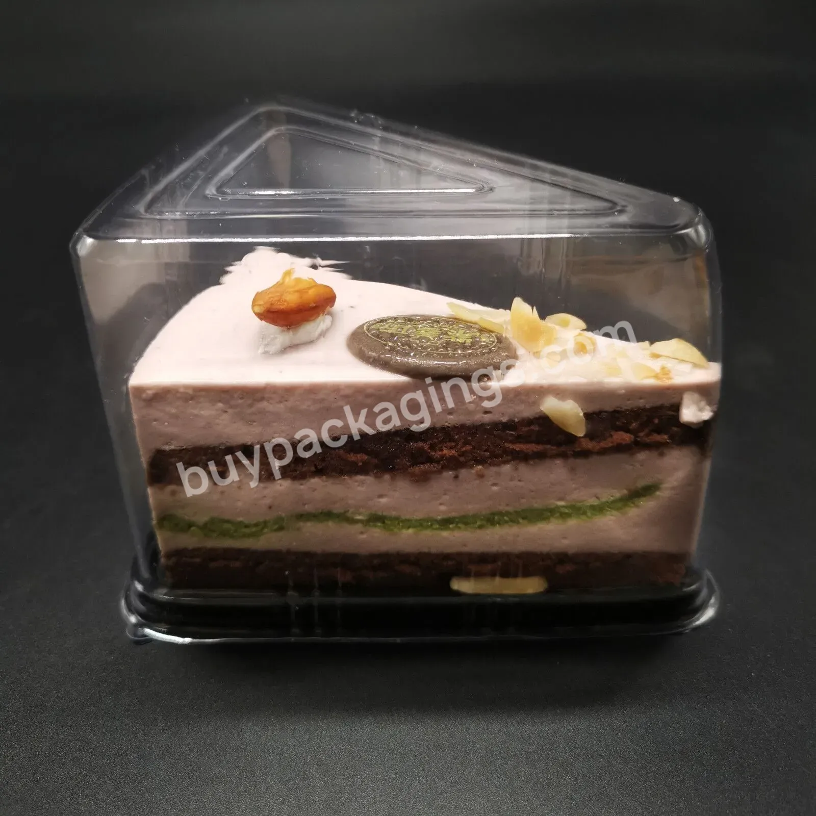 Custom Cake Disposable Food Grade Pet Slice Packaging Plastic Clamshell Plastic Packaging Container For Cake