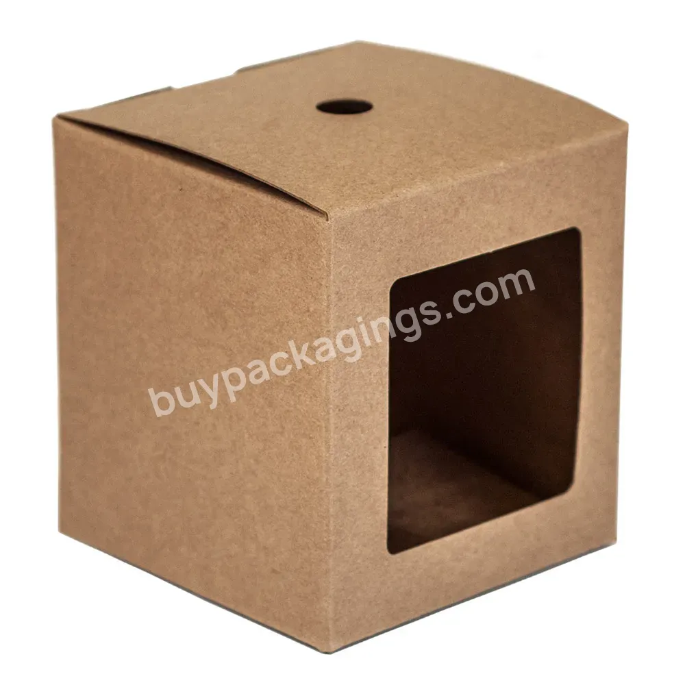 Custom Candle Boxes Packaging Recycled Candle Box For Gift Brown Kraft Paper Recyclable Uv Coating Varnishing Vanishing Stamping