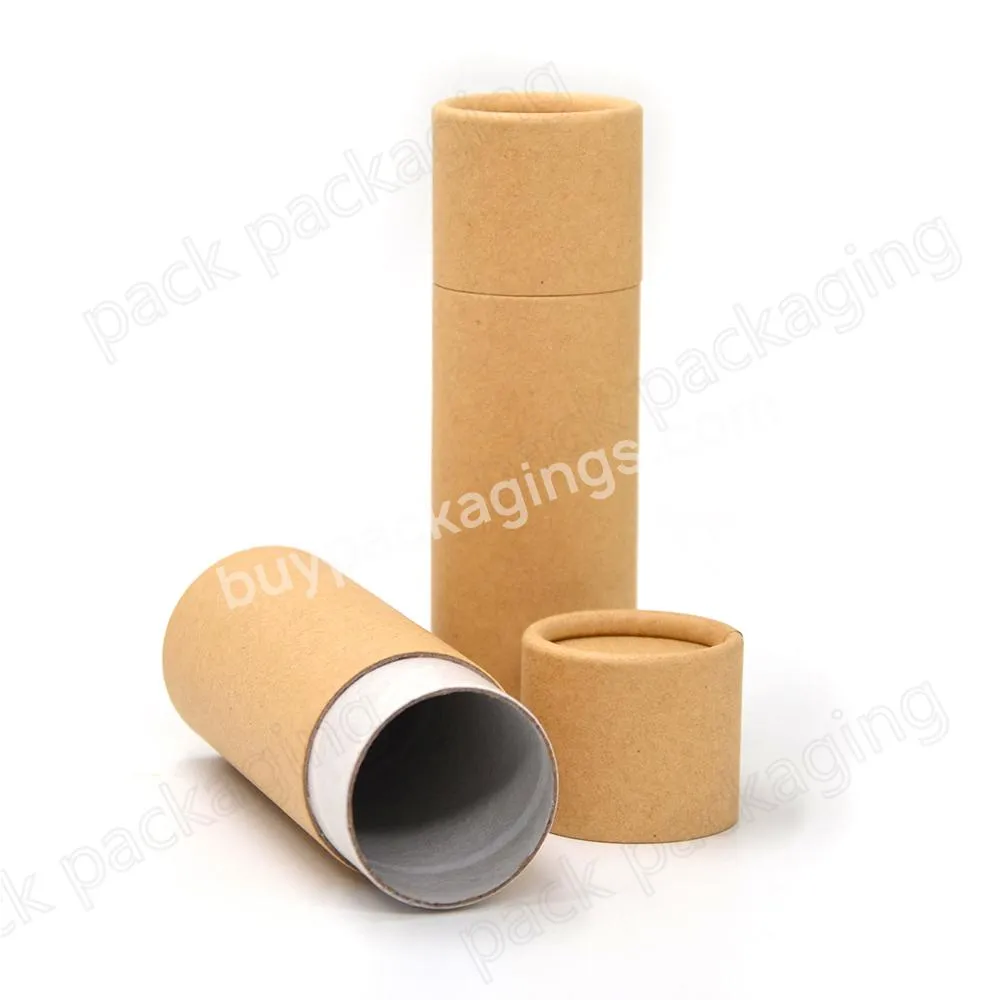 Custom Capacity Eco Friendly Vegan Lip Balm Container Compostable Kraft Paperboard Plastic-free Deodorant Stick Container Tube