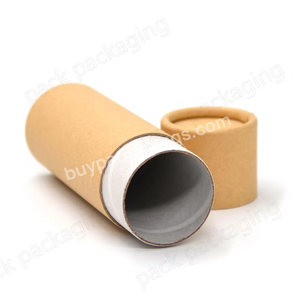 Custom Capacity Eco Friendly Vegan Lip Balm Container Compostable Kraft Paperboard Plastic-free Deodorant Stick Container Tube