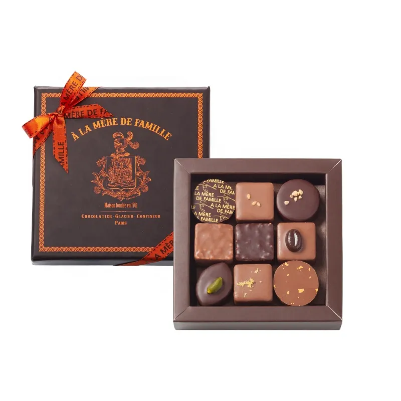 Custom cardboard gift box for chocolate luxury ramadan sweet chocolate packing box empty foldable chocolate packaging boxes