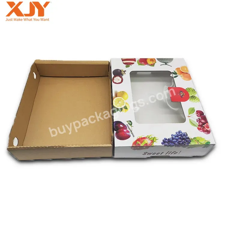 Custom Cardboard Gift Carton Boxes Cutting Packing Green Fruit Shipping Mailer Packaging For Fruits And Vegetables