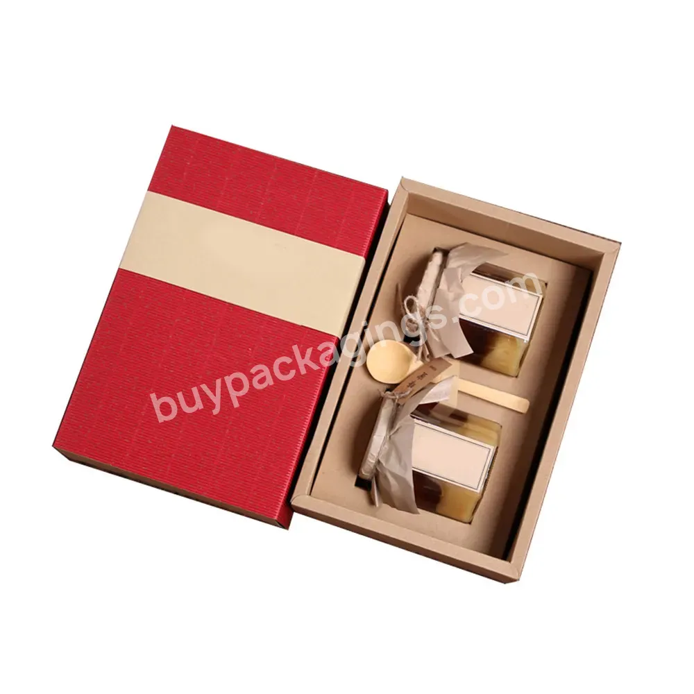 Custom Cardboard Honey Sachet Glass Jar Packing Gift Box Empty Honey Bottle Jar Packaging Box Customized Coated Paper Folders