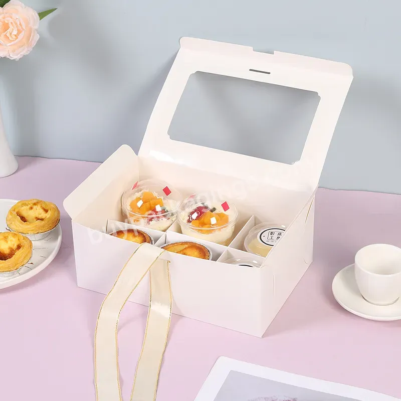 Custom Cardboard Paper Clear Window Dessert Biscuit Bread Bakery Box Pastry Cookie Packaging Boxes With Transparent Window