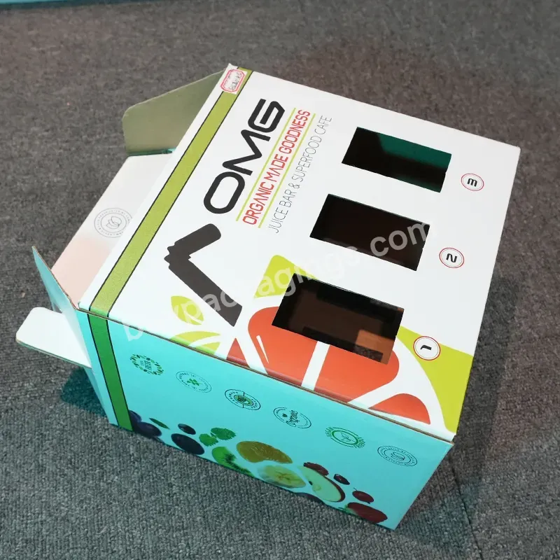Custom Cardboard Six Bottle Wine Beer Packaging Carton Box With Handle