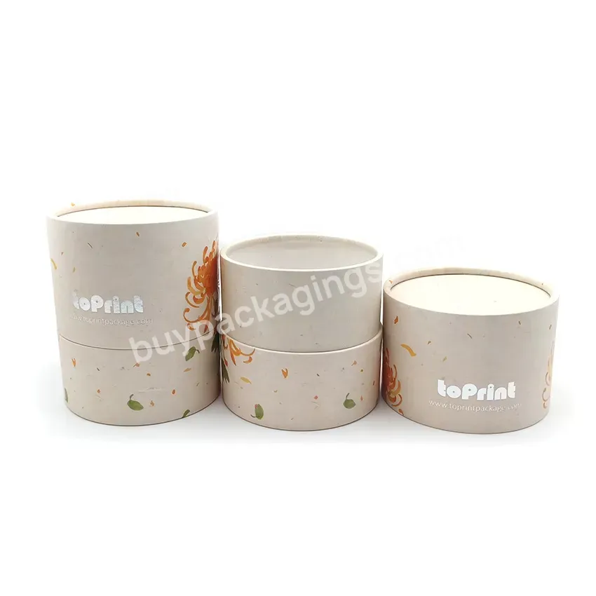 Custom Cardboard Tube Cylinder Round Gift Paper Box For Candle Jars Packaging Perfume Essential Oil Bottles