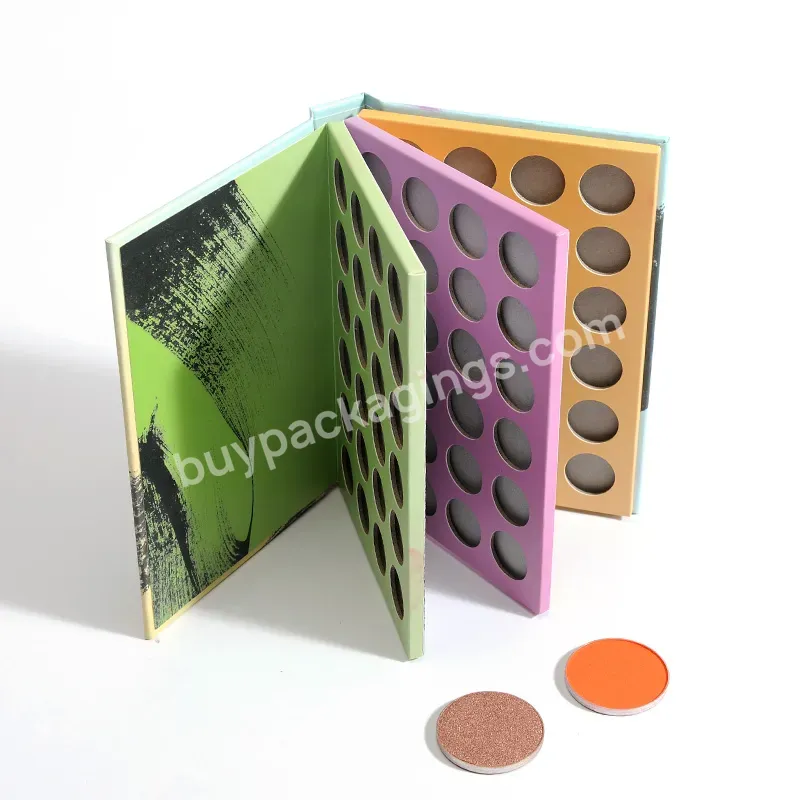 Custom Cheap 72 Color Empty Spellbook Eye Shadow Paper Pallet Packaging Box