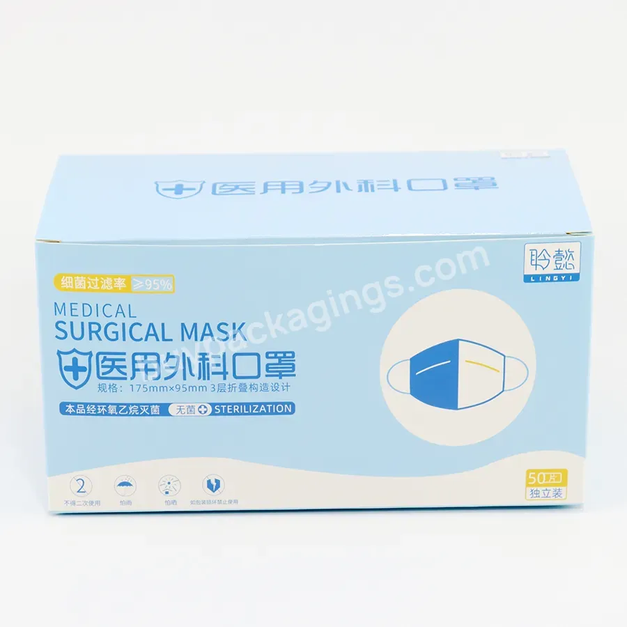 Custom Cheap High Quality Logo Medical Mask Box Reusable Gift Packaging Box Wholesale