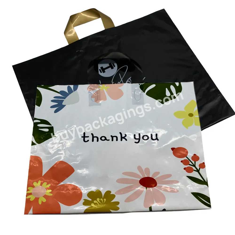 Custom Cheap Low Price T Shirt Plastic Thank You Handle Custom Logo Packaging Plastic Shopping Bags