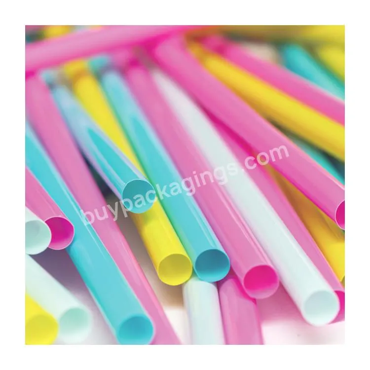 Custom Cheap Printed Good Quality Eco Friendly 100% Biodegradable PLA Plastic Bubble Tea Juice Drinking Straws