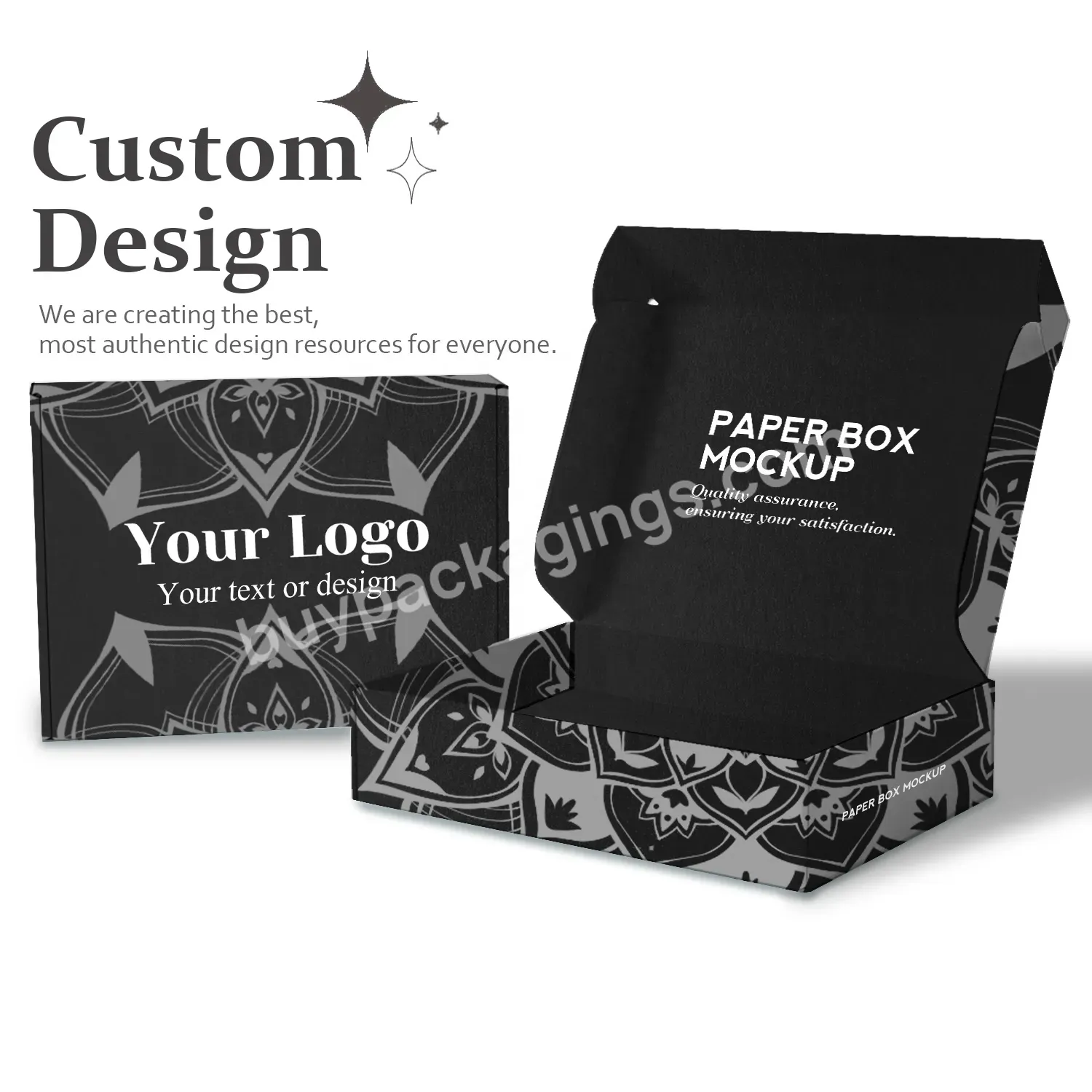 Custom Cheapest Price Luxury Kraft Paper Corrugated Carton Black Cardboard Box
