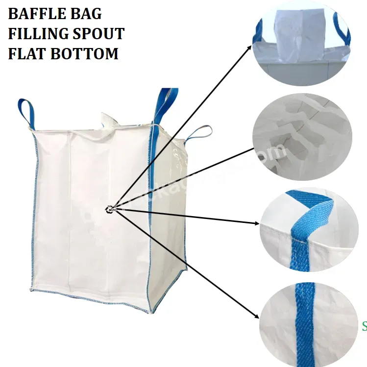 Custom Chemical Powder Fibc Packing Bag 1000 Kg Baffle Bulk Big Bag - Buy Baffle Bag,Wheat Flour Bag,Fibc Big Bulk Bag.