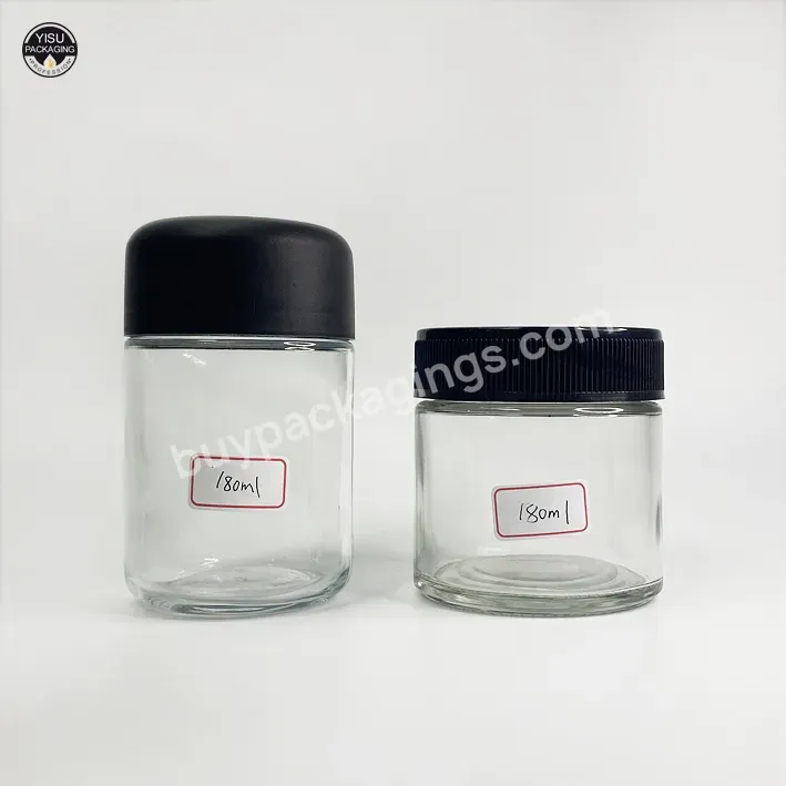 Custom Child Resistant Transparent Glass Container Cream Glass Bottle Glass Jar