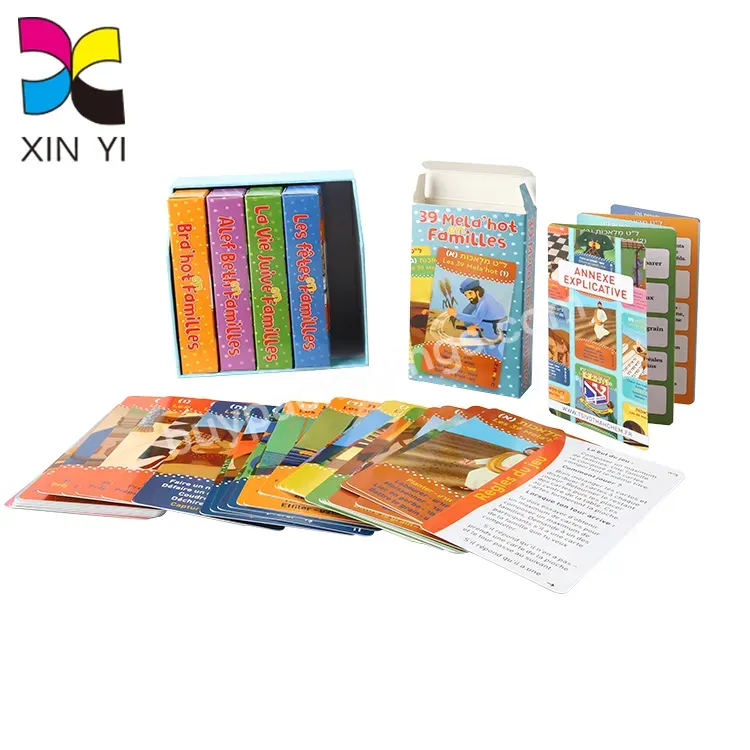 Custom Children Education Card Game Set Affirmation 52 Card Deck Kids Flash Card Printing