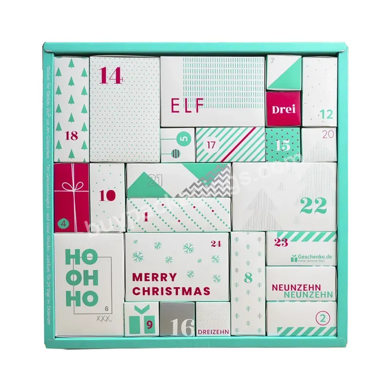 Custom Christmas Advent Calendar Box Gift Shipping Paper Christmas Box Packaging