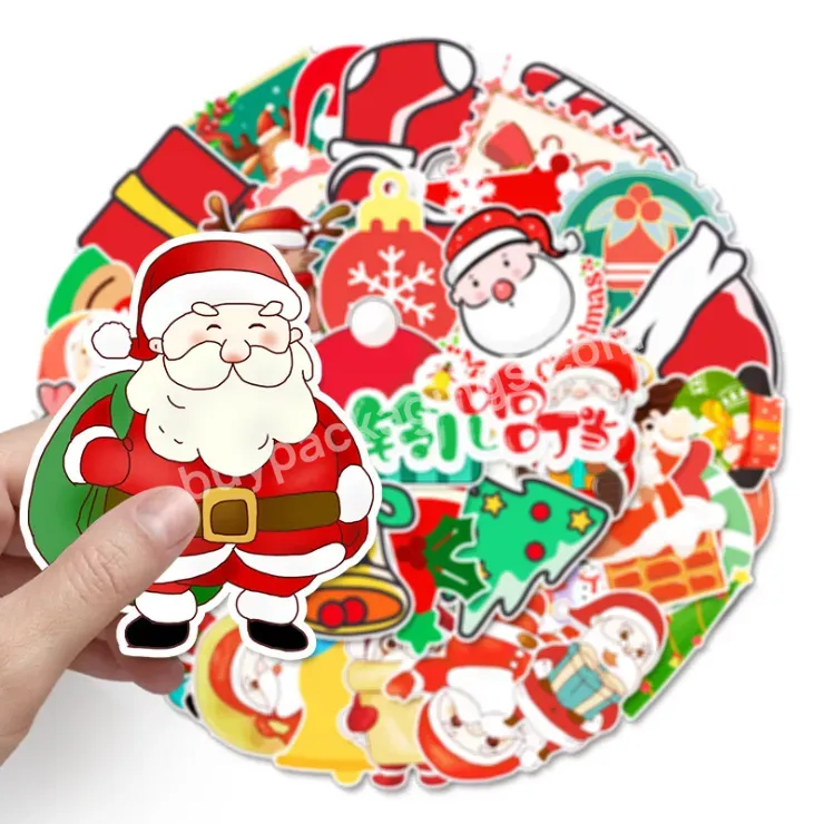 Custom Christmas Die Cut Laptop Phone Wall Private Cartoon Decorative Kawaii Kids Designers Sticker Label Paper Printing Maker