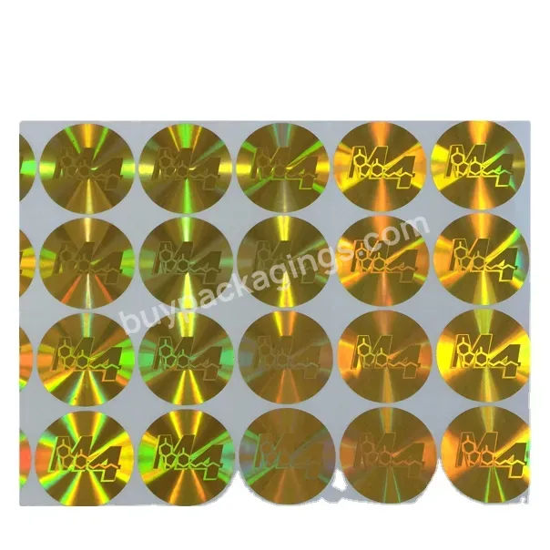 Custom Circle Shape Gold Or Silver Sticker 3d Anti Radar Security Hologram Sticker