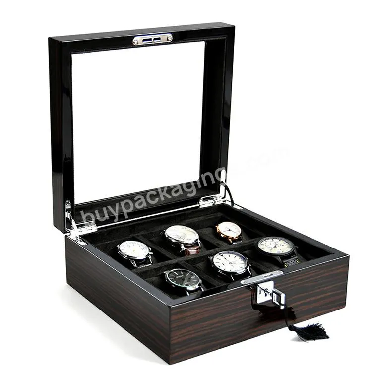 Custom Classical  Luxury Design Wooden Display Watch Packaging Gift box wood watch storage box