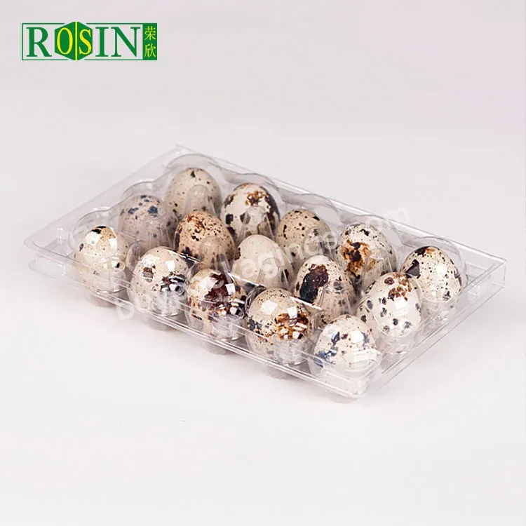 Custom Clear 15 Hole Reusable Clam Shells Egg Carton Tray For Quail Egg Plastic Packaging