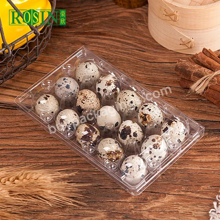 Custom Clear 15 Hole Reusable Clam Shells Egg Carton Tray For Quail Egg Plastic Packaging