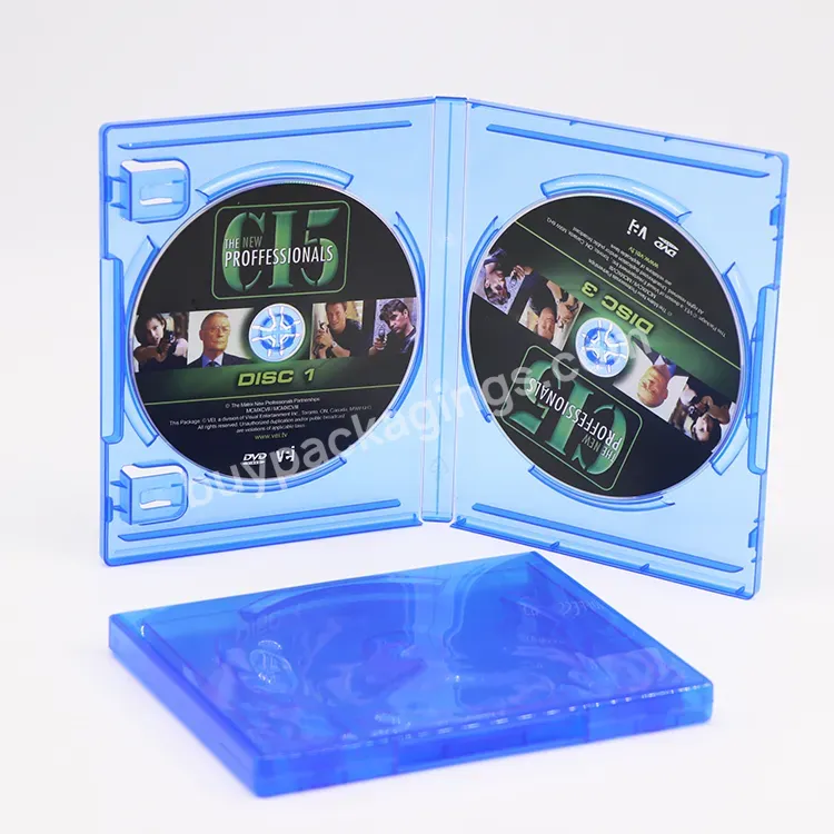 Custom Clear Blue Plastic Packing Storage Double Discs Replace Cd Dvd Protective Carry Game Case For Psp Ps3 Ps5 Ps4