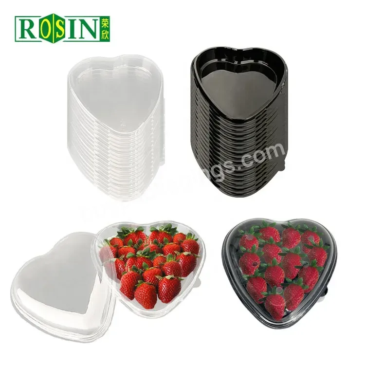 Custom Clear Disposable Plastic Heart Shape Blister Pet Fruit Container Tray