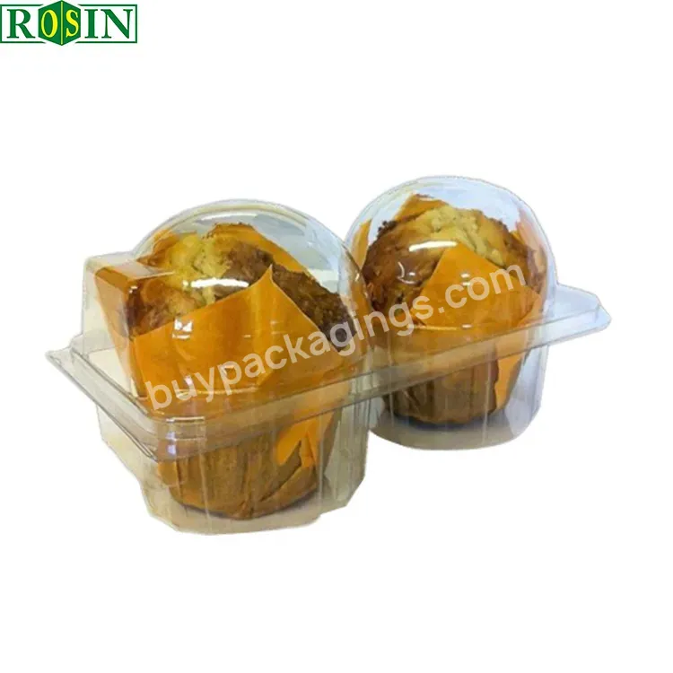 Custom Clear Disposable Plastic Muffin Cake Dome Wedding Cupcake Containers